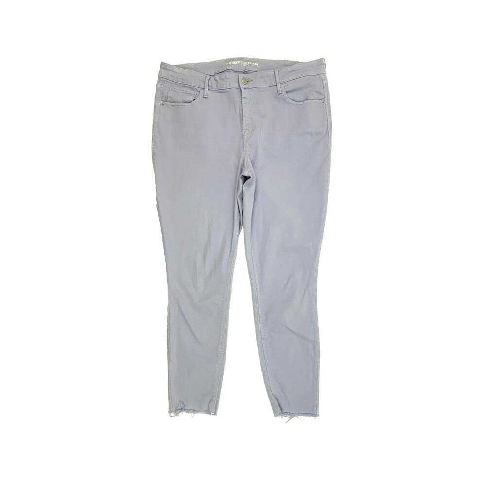 Old Navy Jeans Women Size 14 Purple Rockstar Mid Rise Skinny Raw Hem Denim‎